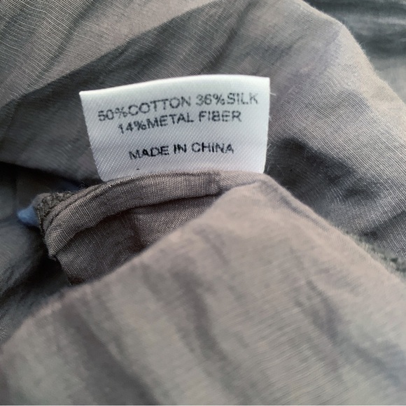 Jarbo Cotton Silk Blend Button Front Shirt 2 US 6 Grey - Picture 7 of 8